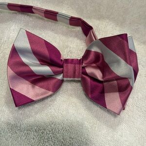 Striped Pink and Purple Bow Tie